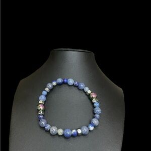 Handmade by Tolee Dezigns Men’s Blue Agate Aventurine Hematite Bracelet